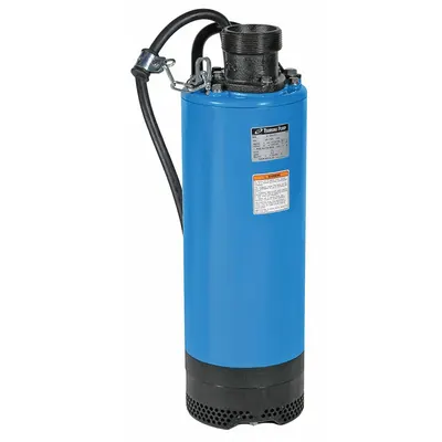 TSURUMI Plug-In Utility Pump: 2 hp, 1/4 in Max. Dia. Solids, Continuous Duty, 115V AC - Heavy-Duty Submersible Electric-Operated Dewatering Pumps