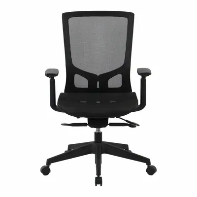 OEM Adjustable-Arm Office Chair, Black Mesh/Plastic, 20 in Back Height - Adjustable-Arm Office Chairs