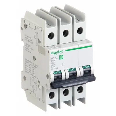 SCHNEIDER M9F42363 C-Curve 3-Pole UL489 Miniature Circuit Breaker - C-Curve, 3-Pole UL489 DIN Rail-Mount Miniature Circuit Breakers