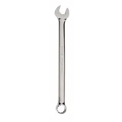 This SAE spline combination wrench features a 3/4 in head size and 11 in overall length. Constructed from alloy steel with a chrome finish, the offset design allows access to fasteners in confined spaces. Suitable for turning fasteners in industrial maintenance, assembly, and repair tasks.