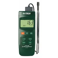 EXTECH Anemometer: 1 fpm Air Velocity Resolution, CFM, Hot Wire, Air Velocity/Temp, Under 100 fpm (MPN 407119)