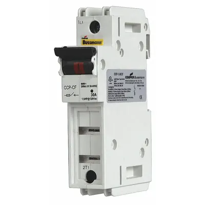 BUSSMANN Fuse Block: Finger-Safe, 1 Pole, 600 V AC, DIN Rail Mounting - UL Class J Fuse Blocks