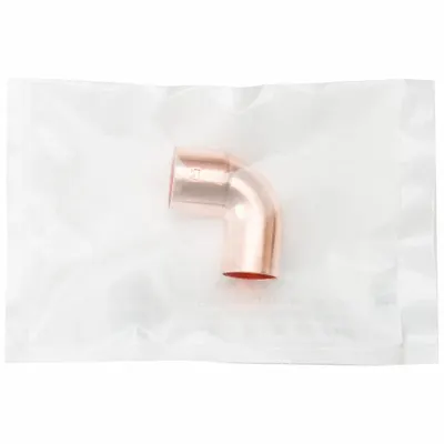 STREAMLINE Sweat Fitting Elbow: 1 in CTS x 1 in CTS, Cup x FTG, No Center Stop - Clean & Bagged Wrot Copper Tube Fittings
