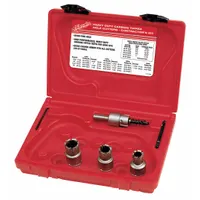 MILWAUKEE Hole Cutter Kit: 5 Pieces, 1/2 in Max. Cutting Dp, Carbide Tipped, Not Impact Rated (MPN 49-22-8200)