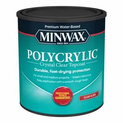 MINWAX Finish: Varnish, Interior, Water, 32 fl oz Container Size, Wood, Gloss - Wood Sealers & Finishes
