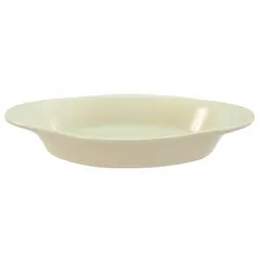 Ceramic dish for preparing and serving rarebit, au gratin dishes, and individual casseroles. Bone White finish. 8 oz capacity. Dimensions: 8 1/2 in length, 4 1/8 in width, 1 3/8 in depth.