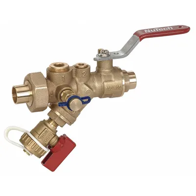 NUTECH Forged Brass Ball Valve with Combination Strainer - Brass Strainer/Ball Valves