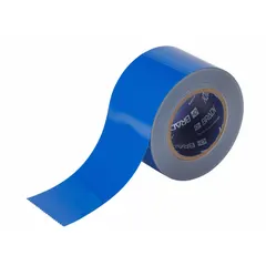 Solid blue floor marking tape for general purpose use in industrial facilities. Polyester backing with 8 mil thickness provides durable visual cues for marking aisles, work zones, and storage areas. Tape measures 3 in x 100 ft with no printed legend.