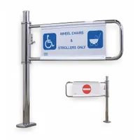 TURNSTILE Lockable Gate: 2-Way, Mechanical, Right Hand, 38 1/2 in Overall Ht, Mirror Chrome Finish (MPN 2032-M-EN)