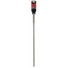 SDS-Max drill bit for rotary hammer drilling in concrete, brick, and block. 5/8 in diameter, 21 in overall length with 15 in maximum drilling depth. Suitable for anchor holes and through-holes in heavy-duty construction and demolition applications.
