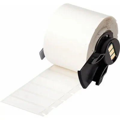 BRADY Wraparound Label: 1 1/2 in x 1/2 in, Nylon, Black on White - Brady Precut Label Rolls