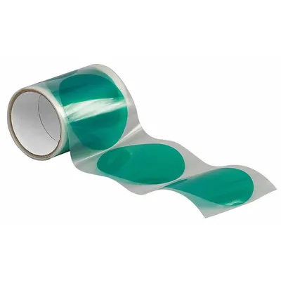 TAPECASE Film Tape: Disc, 4 in Dia, 3.3 mil Thick, Polyethylene Film, Silicone, Green - High-Temperature Film Masking Tape Discs