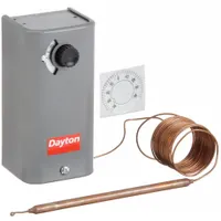 DAYTON Line Volt Mechanical Tstat: -30° to 90°F, Steel, Fixed, 3°F, 120V/240V/277V AC Volt