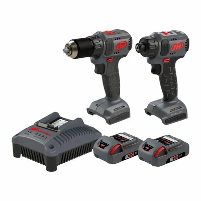 INGERSOLL RAND Tool Combination Kit: 2 Tools, Drill/Screwdriver, 20 V DC Volt - Ingersoll Rand 20V Cordless Tool Combination Kits