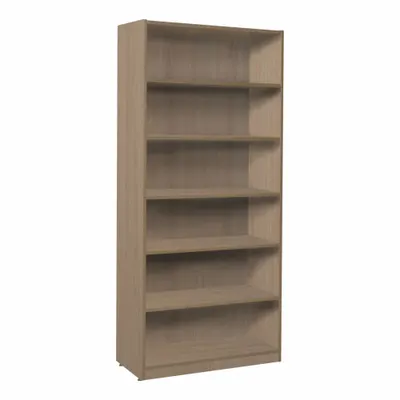 REGENCY Bookcase: Noble Oak, Laminate/Wood, 71 in Overall Ht, 32 in Overall Wd - Stationary Bookcases