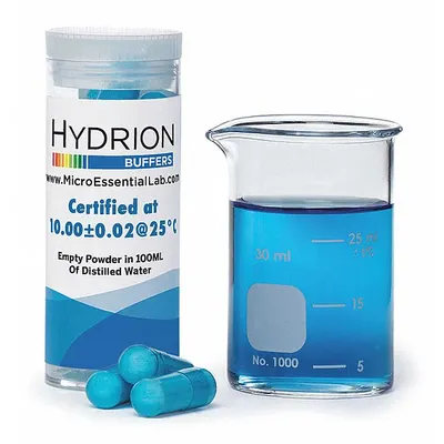 MICRO ESSENTIAL Buffer - pH 10.00 - Color Coded Blue: Lab, 20 mL Volume, Capsule - pH Buffers