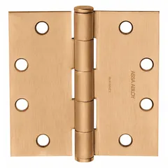 Full mortise-mount butt hinge with a leaf width of 1 7/16 in, constructed from steel with a plain bearing type. Used for mounting doors in industrial and commercial settings where a flush-mounted hinge is required.