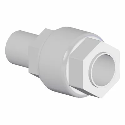 SMC Straight Adapter Fitting: 33 13/32 mm Pipe x 1 1/4 in OD Size, Threaded x Compression - PFA Compression Tube Fittings