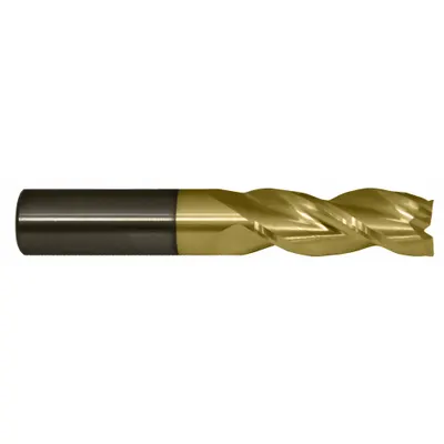 CLEVELAND Corner Radius End Mill: Carbide, ZrN Coated, 3 Flute, 1/8" Mill Dia, 3/8" LOC - Carbide Corner-Radius End Mills for Aluminum