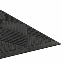 Entrance Mat: Diamond, Outdoor, Heavy, 6 ft x 8 ft, 3/8 in Thick, Polypropylene, Rubber, Grays (MPN 26G850)