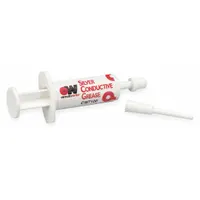 Silver-colored silicone/silver grease in a 0.23 oz syringe. Used to improve thermal transfer between heat-generating components and heat sinks in HVAC and electronic assemblies
