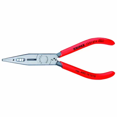 KNIPEX Long Nose Plier: 1 1/4 in Max Jaw Opening, 6 1/4 in Overall Lg, 1 3/4 in Jaw Lg - Needle-Nose Pliers