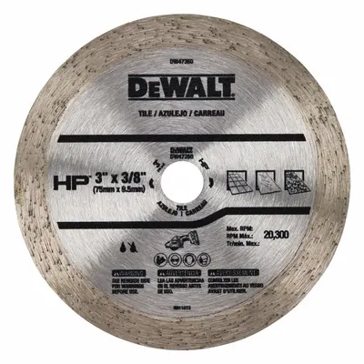 DEWALT Diamond Saw Blade: Ceramic/Granite/Marble/Porcelain/Stone, 3 in Blade Dia. - Tile-Cutting Blades