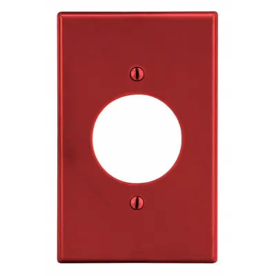 HUBBELL Wall Plate: Single Circular Opening, 1 Gang, Red - General Purpose Wall Plates