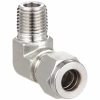 HAM-LET Compression Fitting Elbow: 3/8 in OD x 1/8 in Pipe Fitting Size, Compression x MNPT (MPN 769L SS 3/8 X 1/8)