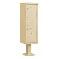 Parcel Locker: 2 Doors, Vertical, 62 in H x 16 in W x 18 in D, Pedestal Mounting, Beige, Lockable (MPN 3302SAN-U)