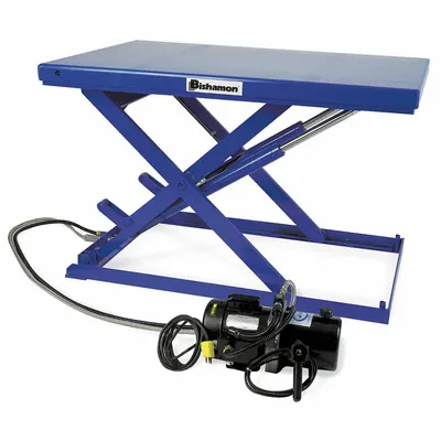 BISHAMON Scissor Lift Table: Electric, 1,100 lb Load Capacity, 30 in Max Lifting Ht - Fixed-Top Electric Lift Tables
