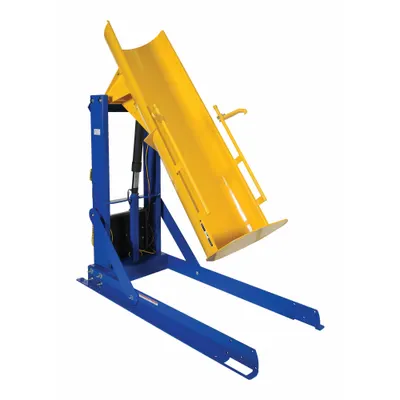 VESTIL Drum Dumper: Steel, Stationary, 750 lb Wt Capacity, Fiber/Metal/Plastic - Drum Dumpers with Steel Chutes