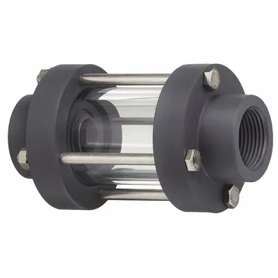 PLAST-O-MATIC Single Wall Sight Flow Indicator: Polypropylene, Grade 1, Single Walls - Full-View Flow Indicators