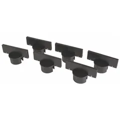 Black polyethylene post cap bracket for mounting signs onto Bradylink Posts. Used in industrial facilities and warehouses to secure safety signage without tools.