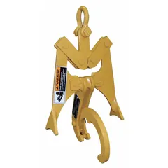 Steel pipe grab with a 2,000 lb working load limit and 3-inch bail height. Designed for horizontal lifting and transport of pipes in industrial material handling applications.