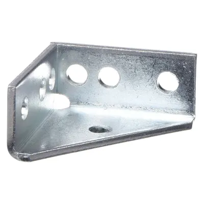 OEM 90° Corner Connector, 3 Holes, 9/16 in Hole Dia, Steel, Electroplated, Silver - 90° Corner Connectors