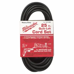 Replacement power tool cord for MILWAUKEE models 0244-1 and 1107-6. Restores electrical connectivity to compatible tools. Used in maintenance and repair applications where a damaged cord must be replaced.