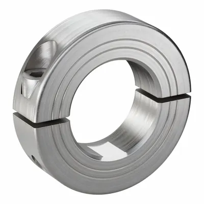 RULAND MANUFACTURING Shaft Collar: 2-Piece, Metric, Round, Clamp-On, 30 mm Bore Dia - Stainless Steel Shaft Collars