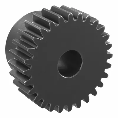 KHK GEARS Spur Gear: Module m 1, 28 Teeth, 8 mm Bore Dia, Black Oxide Coated Carbon Steel - Metric Spur Gears with Standard Hub