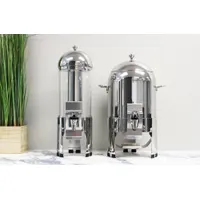 This clear acrylic vessel is a component for beverage dispensers, suitable for holding cold drinks such as water, juice, or iced tea. It is designed for single-dispenser use and serves as a replacement or upgrade part in commercial kitchens, cafeterias, and catering settings