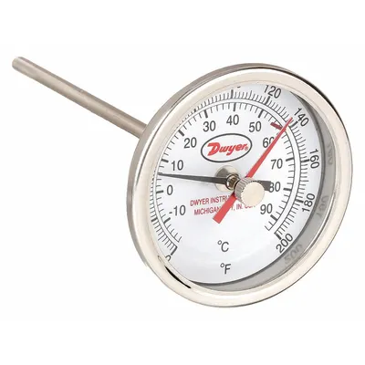 Dwyer BTM32510D Min/Max-Reading Thread-Mount Dial Thermometer - Min/Max-Reading Thread-Mount Dial Thermometers