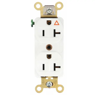 HUBBELL Receptacle: Duplex, 5-20, White, 125V AC, 20 A, 2 Pole / 3 Wire (MPN IG5362W) - General Purpose Receptacles