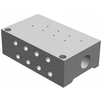 Valve Manifold: 4 Ports, Side Port, 0.12 Coefficient of Volume (Cv), Aluminum, Exhaust Port Included (MPN SS5YJ3-41-04-M5T)
