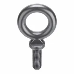 This steel, plain-finish machinery eye bolt with shoulder is used for attaching slings, hooks, or cables for vertical lifting of heavy equipment. The shoulder provides a secure seating surface against the load, reducing bending stress on the bolt. Thread size is 5/8"-11 with a 1 3/4 in thread length. Nut not included. Made in USA.