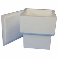 This pail shipping kit from POLAR TECH is designed for secure transport of pails. It measures 14 1/2 x 14 1/2 x 16 1/2 inches with a 32 ECT rating and white color. Suitable for industrial packaging applications requiring reliable containment