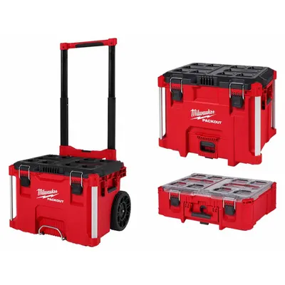 MILWAUKEE PACKOUT Tool Box Set: 250 lb Load Capacity - Max (MPN 48-22-8427, 48-22-8429 - PACKOUT Rolling Tool Box Sets
