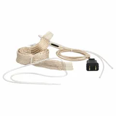 Samox heating tape for surface heating on glass or metal equipment. Ungrounded, no backing, requires external controller. Maximum operating temperature 760°C. Overall length 24 inches, width 1 inch.