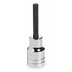 Fixed insert hex bit socket with a 17 mm hex tip and 4 in overall length. Designed for driving hex fasteners in assembly, maintenance, and repair tasks.