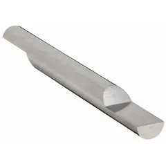 Double-end carbide engraving tool blank with 1/4" diameter, 2" overall length, and 1/2" split length. Made of carbide grade 720, it is used for precision marking, engraving, and scribing on metals, plastics, and composites in industrial manufacturing and fabrication. The double-end design extends tool life.