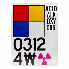 Vinyl safety placard, 15 in x 15 in, 0.004 in thick. Complies with GHS, NFPA 704, and OSHA 1910.1200 standards. Used to display hazard warnings in industrial facilities.